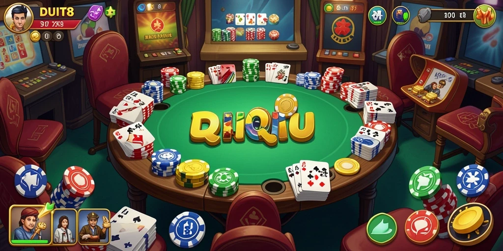 Tampilan gameplay QiuQiu yang mengasyikkan dan kompetitif.