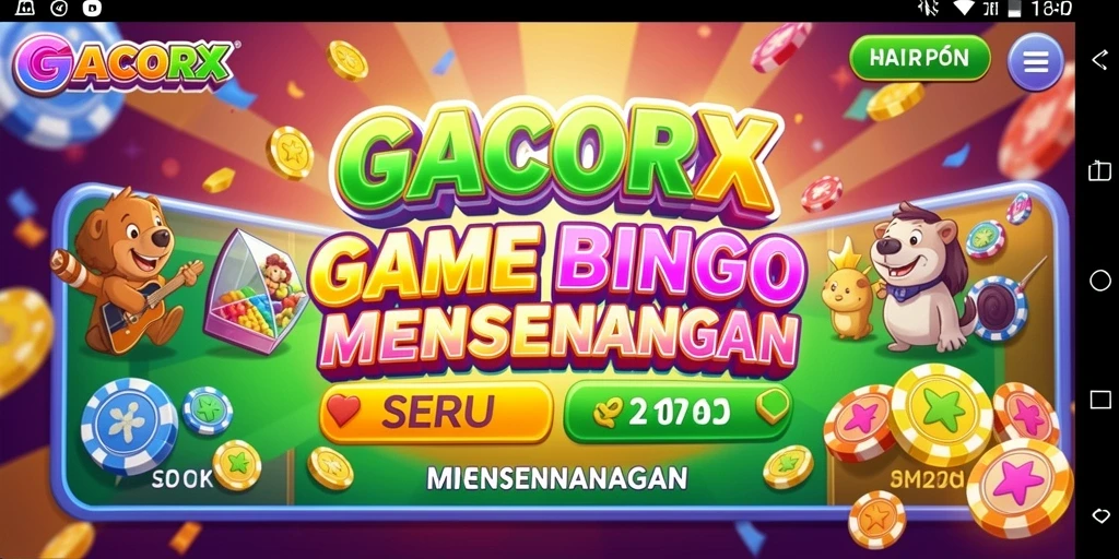 Screenshot GACORX menampilkan gameplay seru Bingo yang dinamis.