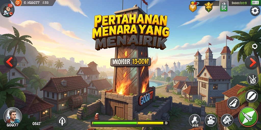 Tampilan gameplay menarik dari GOGO77 yang penuh strategi Tower Defense.