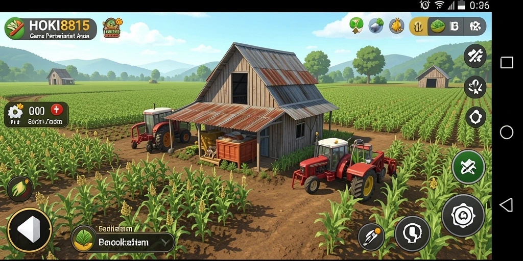 Screenshot gameplay HOKI8815 menampilkan keseruan bertani.