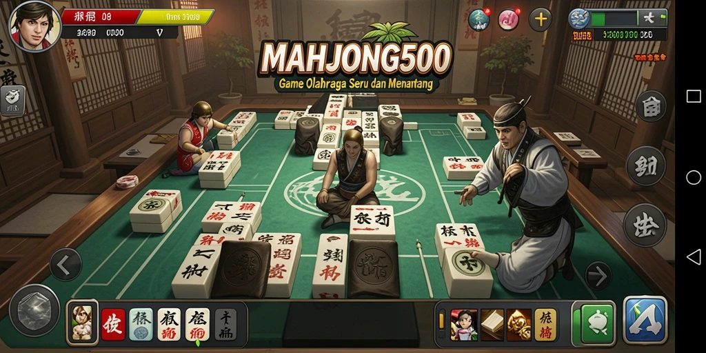 Screenshot menunjukkan aksi seru dari gameplay MAHJONG500.