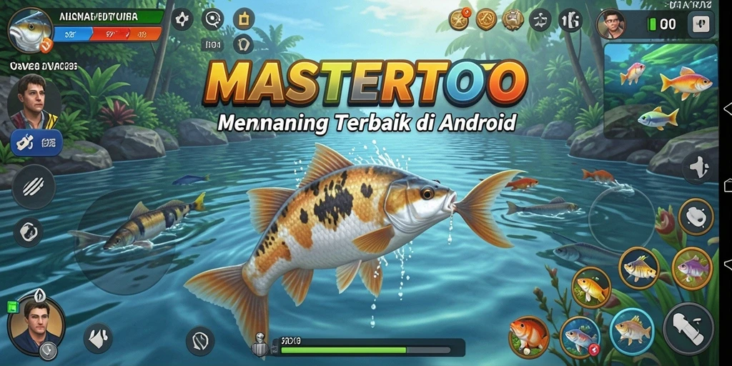 Tampilan gameplay MASTERTOTO saat menangkap ikan di laut.