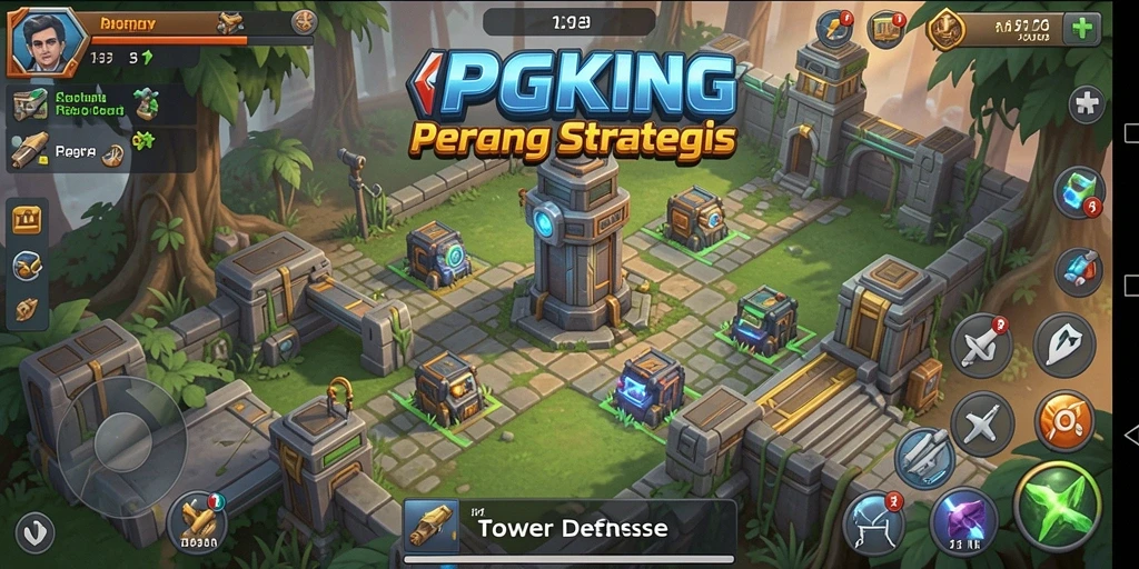 Gameplay menarik PGKING di dalam suasana Tower Defense.