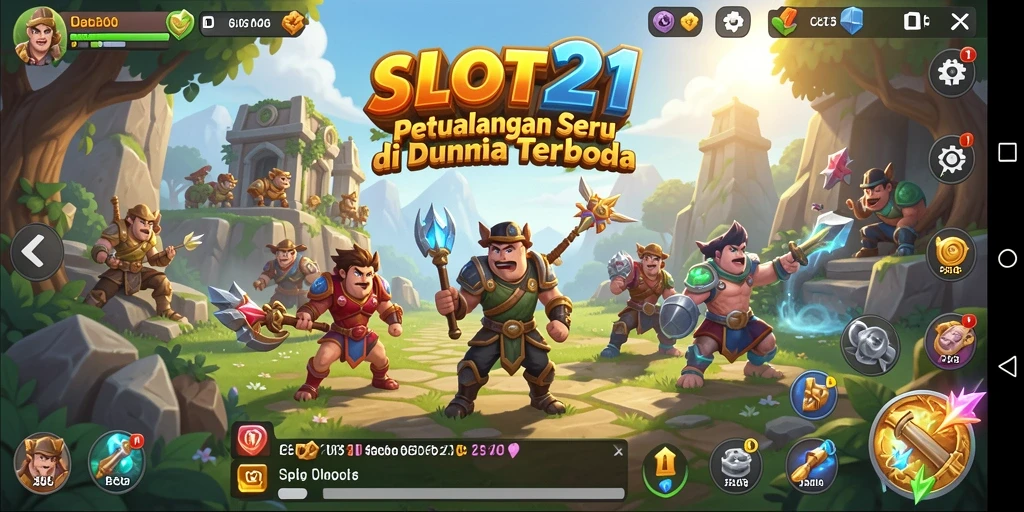 Screenshot utama SLOT21 menampilkan eksplorasi dunia terbuka yang menakjubkan.