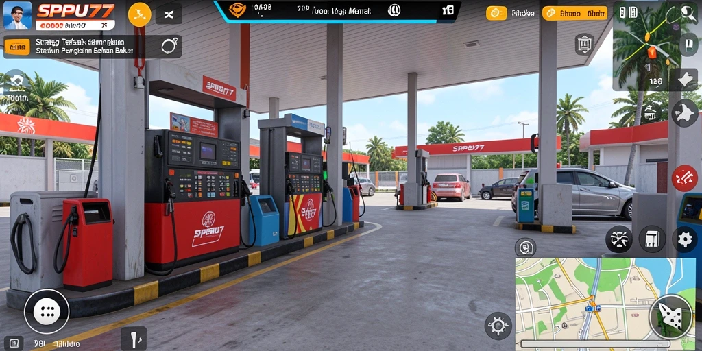 Gameplay SPBU77 yang seru dan mendebarkan dalam mengelola stasiun.