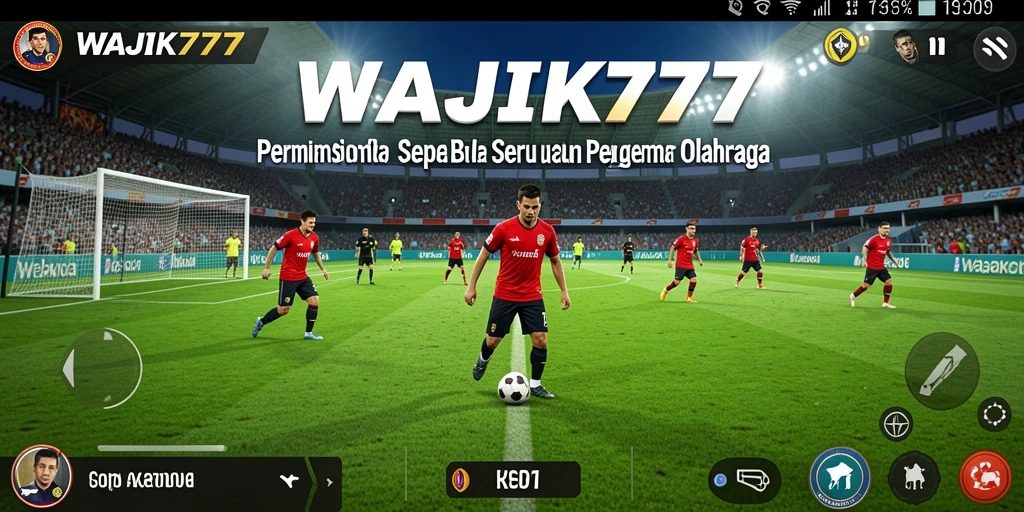 Screenshot gameplay WAJIK777 yang menampilkan aksi pertandingan sepak bola.
