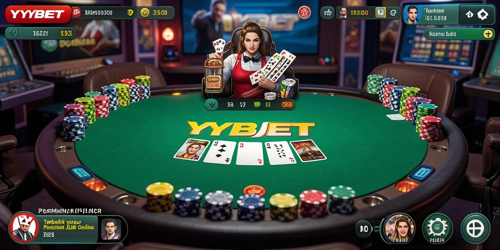 Tampilan gameplay yang menegangkan di YYBET saat bermain Poker.